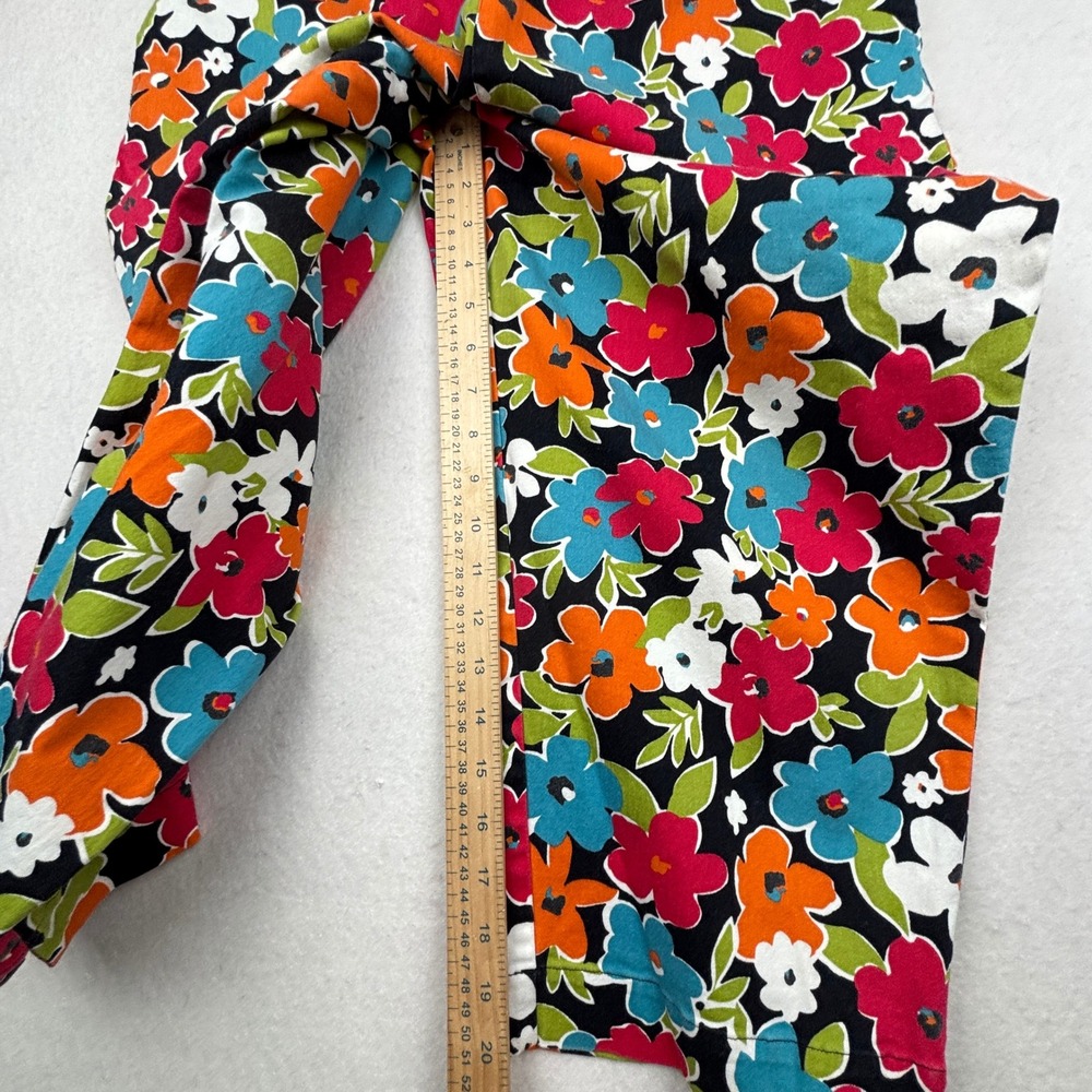Breckenridge Cropped Pants Womens XL‎ Floral Elastic Waist Bold Retro - Picture 9 of 9